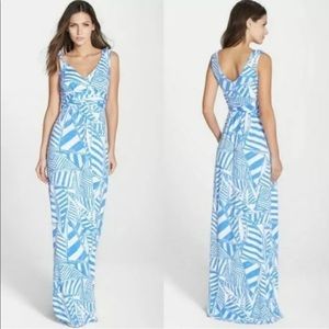 Lilly Pulitzer Sloane Bay Blue Yacht Maxi Dress V-Neck